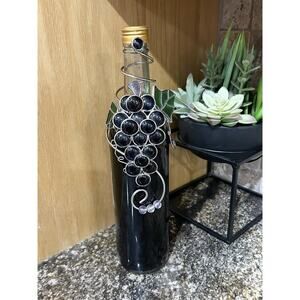 Stained‎ Glass Wine Bottle Collar. Gift. Grape Cluster. Wine Bottle Decor.